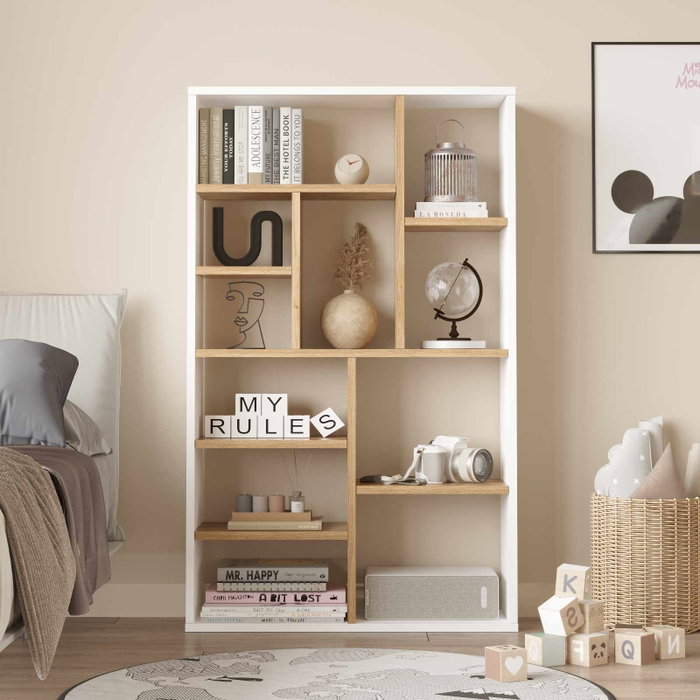 Hanah Home Kor1-Sw Estantería Natural y Blanco